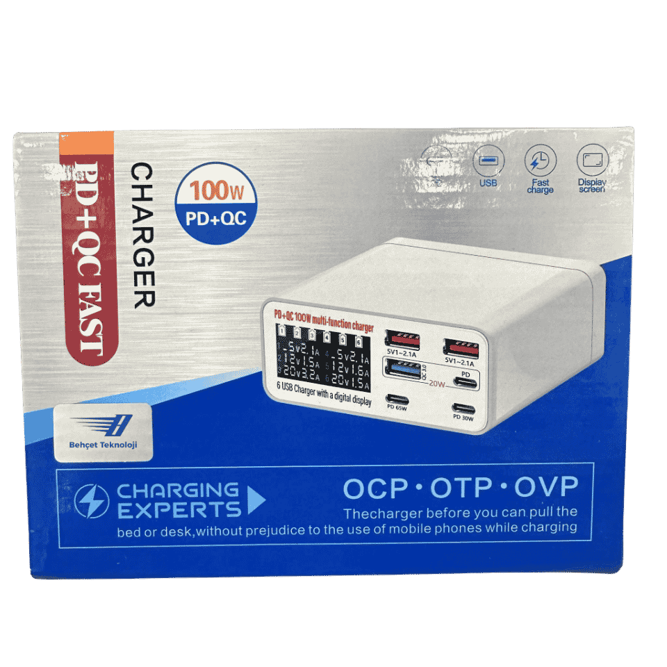 WLX-899+ Plus Çoklu USB / Type-C Hızlı Şarj Güç İstasyonu 100W