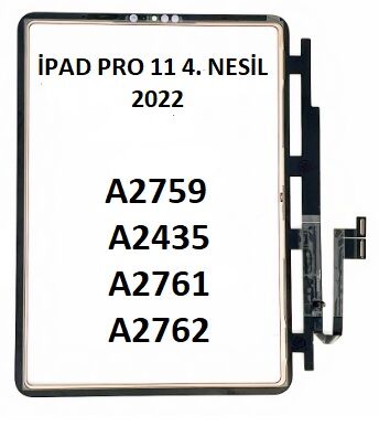Apple iPad Pro 11 4.Nesil A2759 A2435 A2761 A2762 Ön Cam Dokunmatik