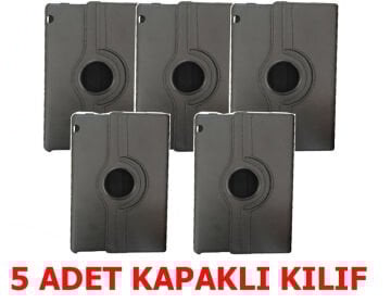 Samsung Galaxy Tab A7 Lite SM-T220 T225 T227 Tablet Dönerli Deri Kılıf 5 ADET