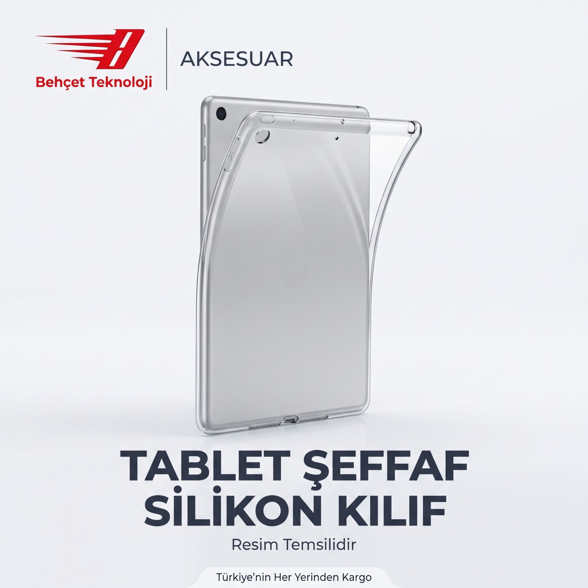Huawei MatePad BAH3-W09 Şeffaf Silikon Kılıf 5 ADET