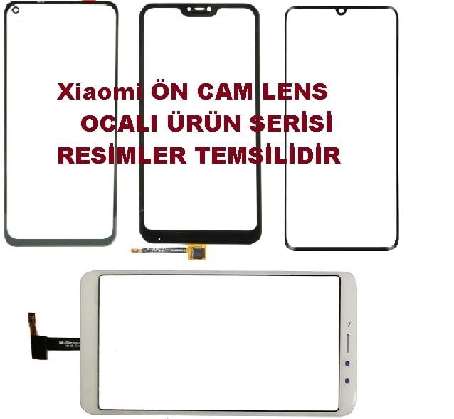 Xiaomi Redmi 7 Ocalı Ön Cam Lens Beyaz