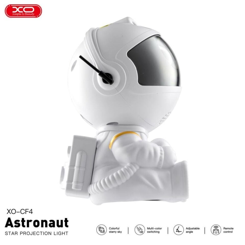 Astronot Temalı Yıldızlı Gökyüzü Projeksiyon Gece Lambası ve Bluetooth Hoparlör