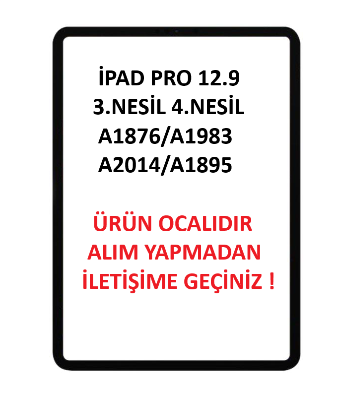 Apple iPad Pro 12.9 3.Nesil A1876 A1895 A1983 A2014 Ön Cam Lens