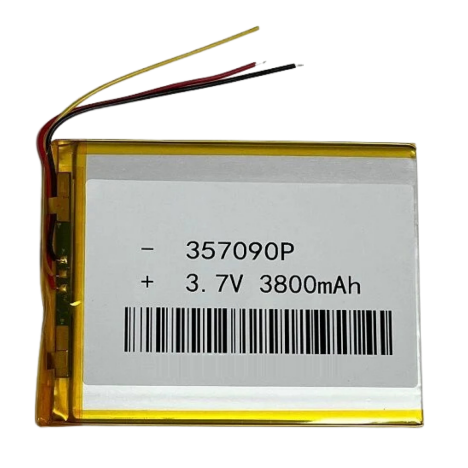3.7V 3800 mah 9x7 cm 2 Kablolu Tablet Batarya Pil