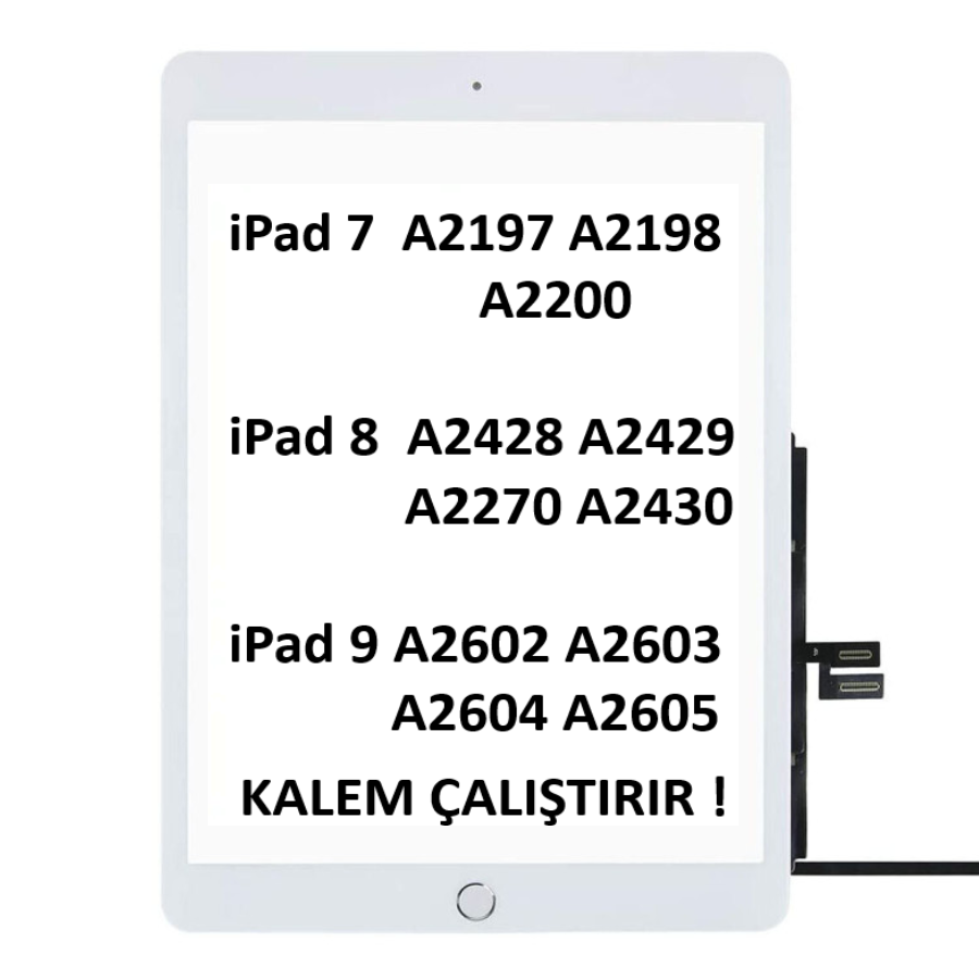 Apple iPad 9.Nesil A2602 A2603 A2604 A2605 Dokunmatik Tuşlu BEYAZ Orjinal