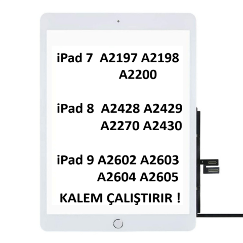 Apple iPad 9.Nesil A2602 A2603 A2604 A2605 Dokunmatik Tuşlu BEYAZ Orjinal