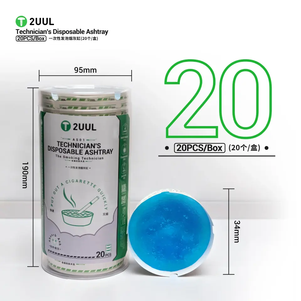 2UUL AS01 Teknisyenler İçin Tek Kullanımlık Küllük 20'li