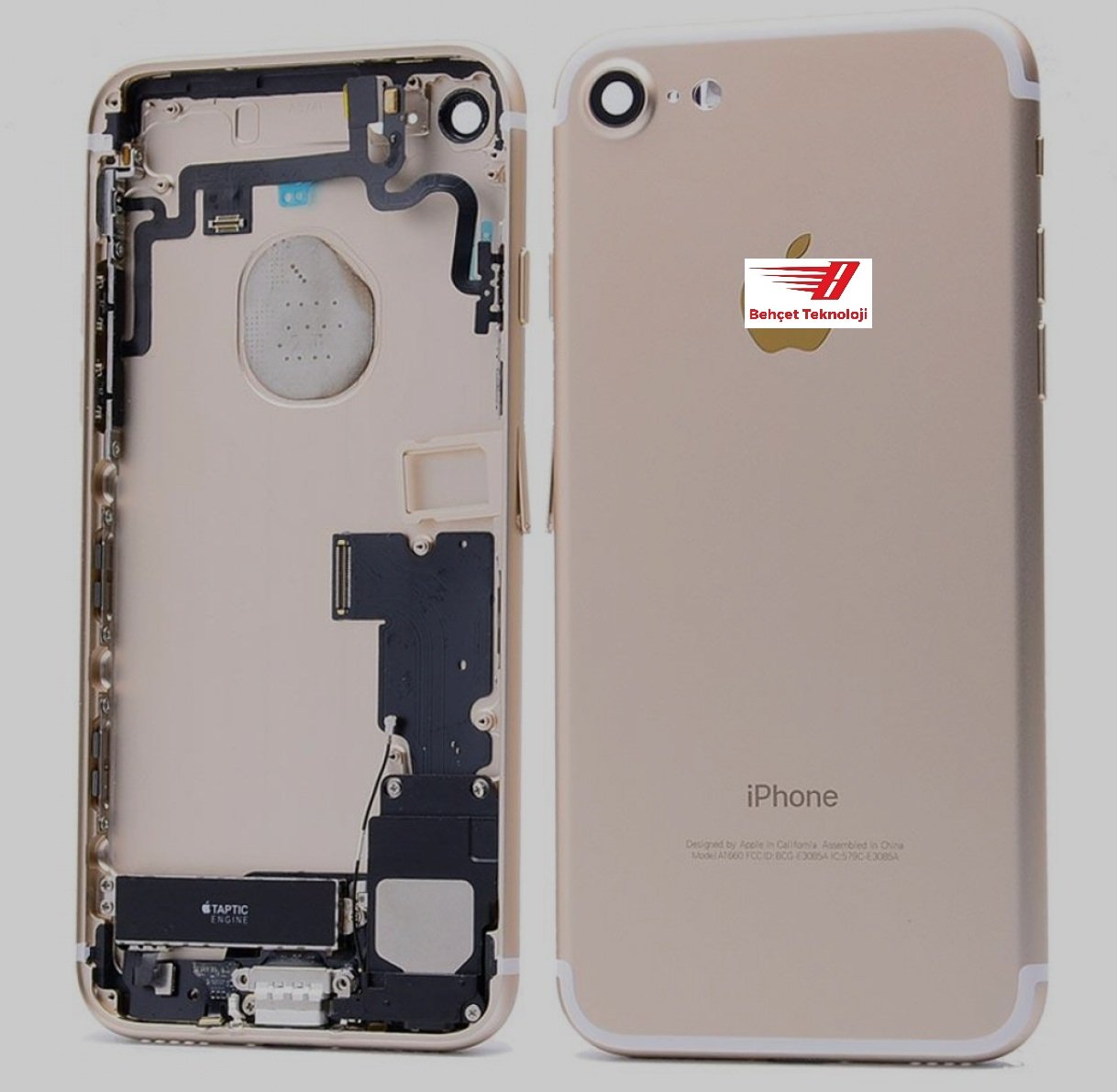 Apple iPhone 7 - 7G Arka Kasa Full Dolu Gold