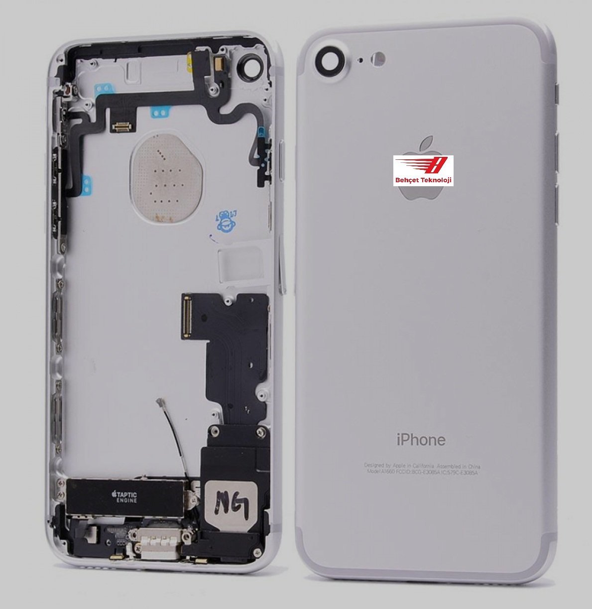 Apple iPhone 7 - 7G Arka Kasa Full Dolu Gümüş Silver