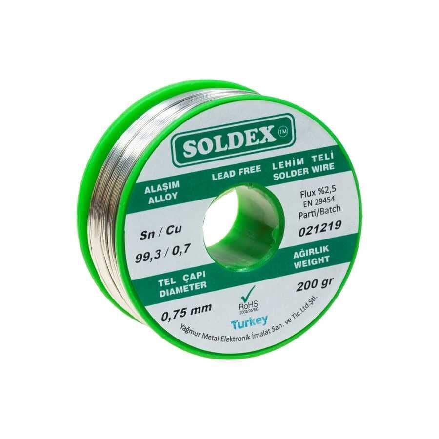 Soldex 0.75 Mm 200 Gr Kurşunsuz Lehim Teli