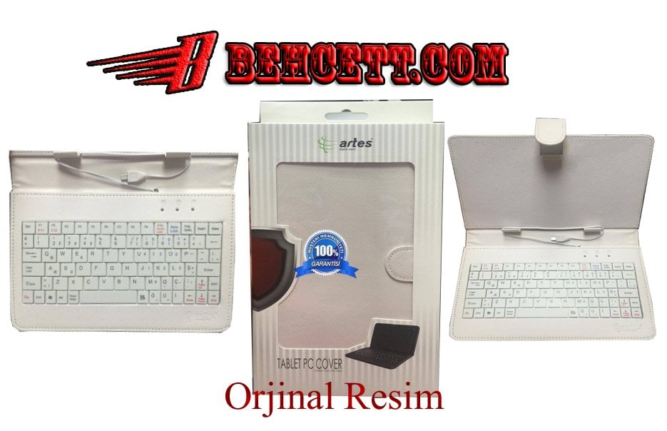 7'' Klavyeli Tablet Kılıfı Beyaz