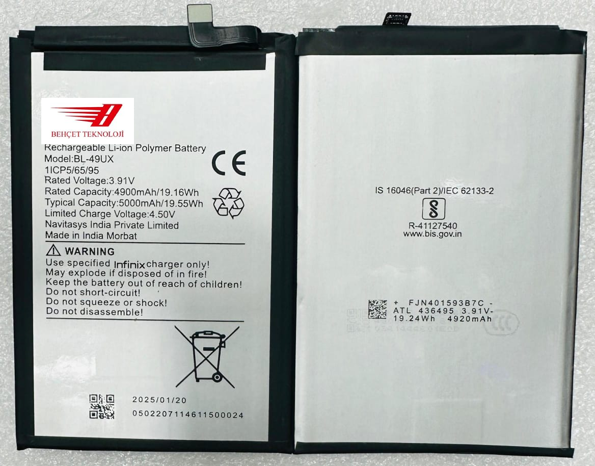 İnfinix Note 50 Pro 4G X6855 Batarya Pil