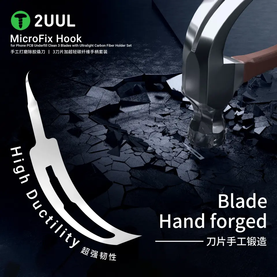 2UUL DA12 MicroFix 3 Bıçaklı Karbon Fiber Neşter Seti