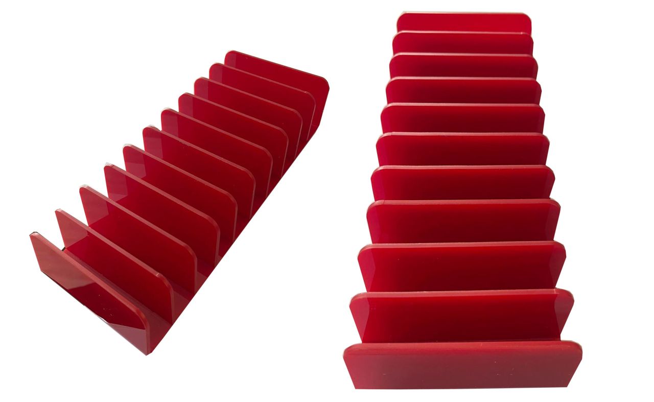 Telefon Tablet Ayaklı Stand 10 Bölmeli Kırmızı