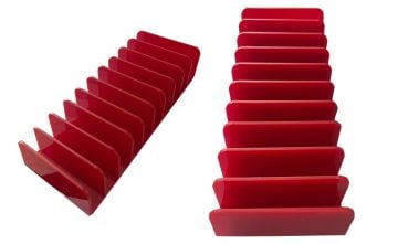 Telefon Tablet Ayaklı Stand 10 Bölmeli Kırmızı