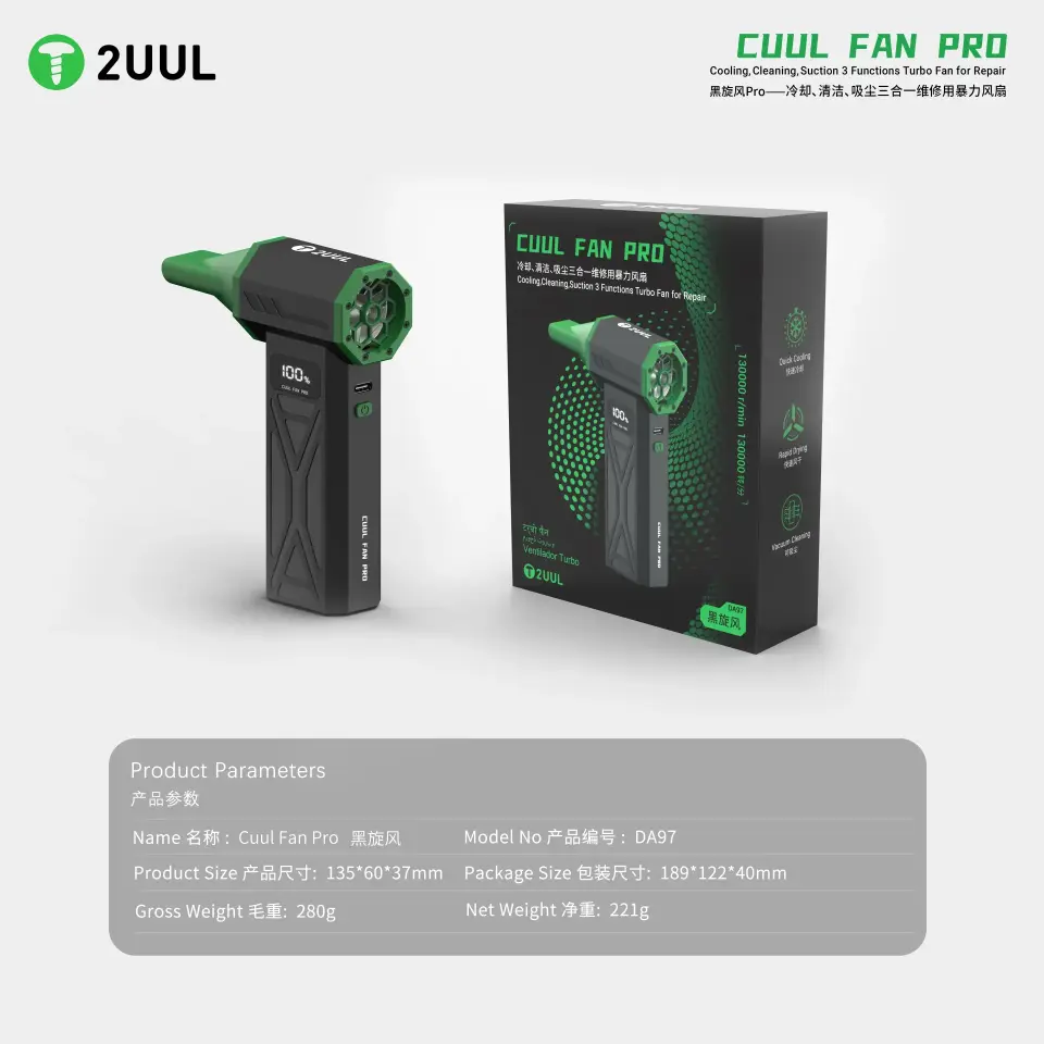 2UUL DA970 Cuul Fan Pro Çok Fonksiyonlu Turbo Fan