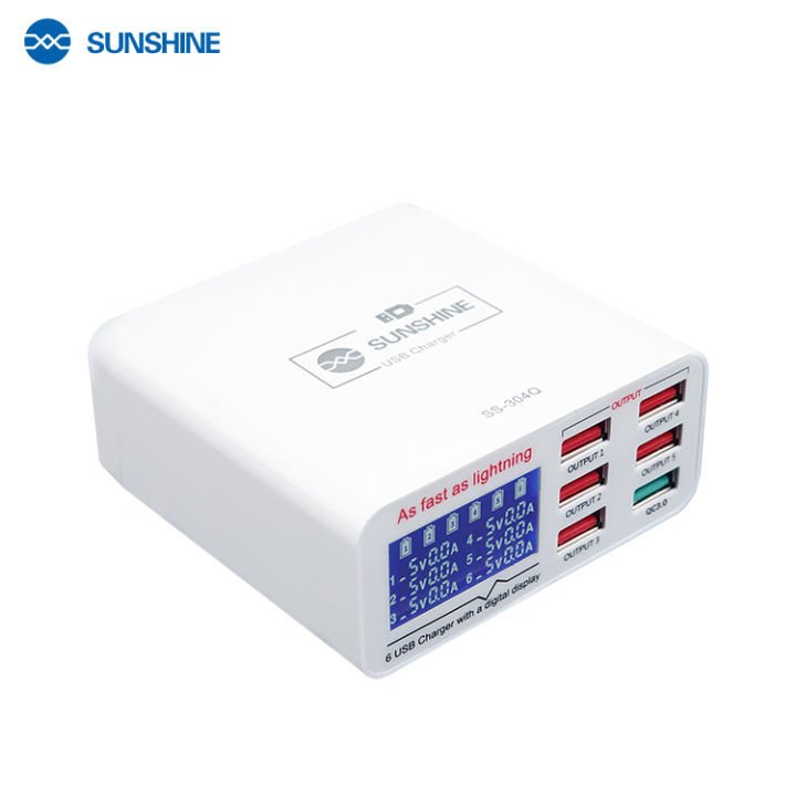 Sunshine SS-304Q 6 Portlu Akıllı QC3.0 Hızlı Şarj İstasyonu