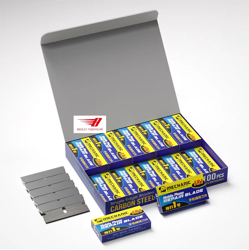 Mechanic FR1 Tutmalı Oca Tutkal Polarize Temizleme Jileti Bıçağı 100 Adet Kutu