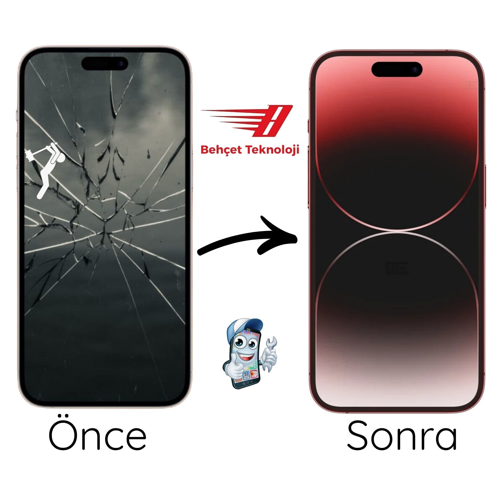 iPhone 17 Pro Max Ön Cam Dokunmatik Değişimi Revize