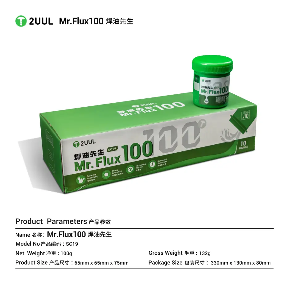 2UUL SC19 Mr. Flux 100 PCB Onarımı Lehim Pastası 100g