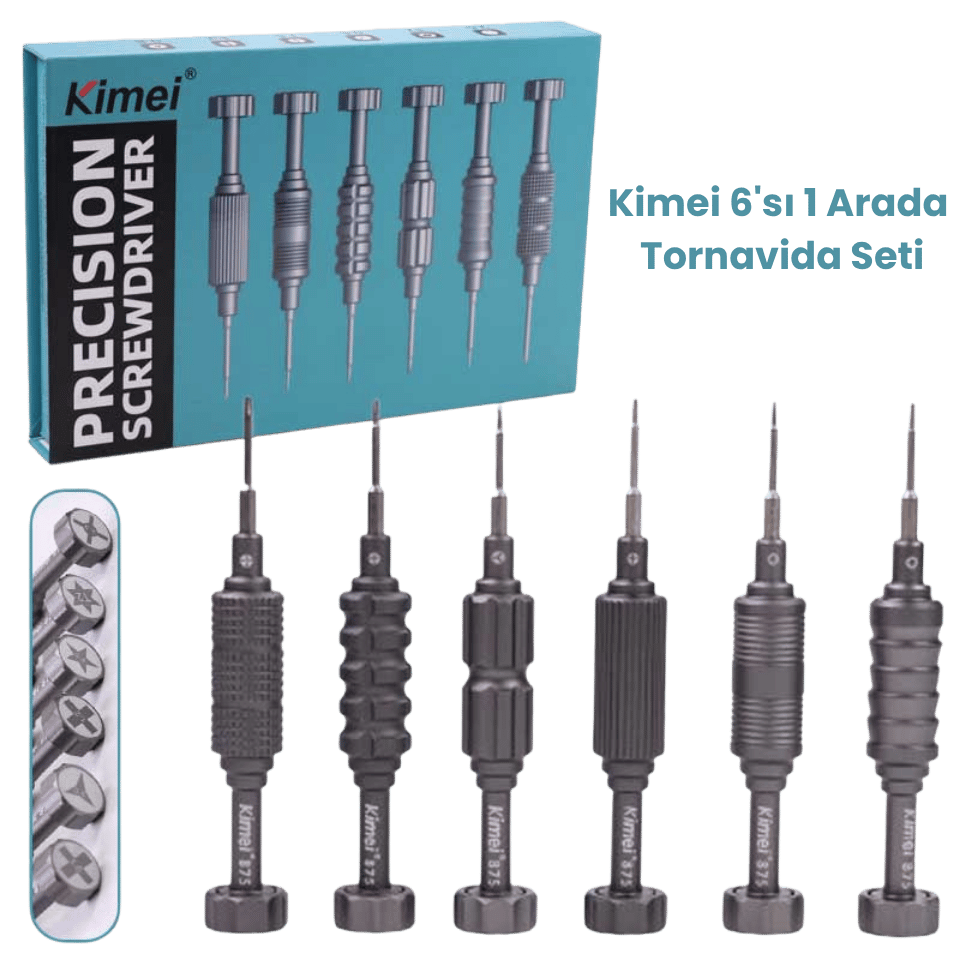 Kimei KM875 6'sı 1 Arada Hassas Tornavida Seti
