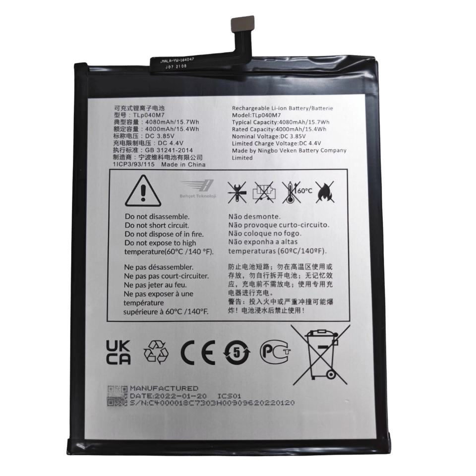 TCL Tab 8 9132G Batarya Pil