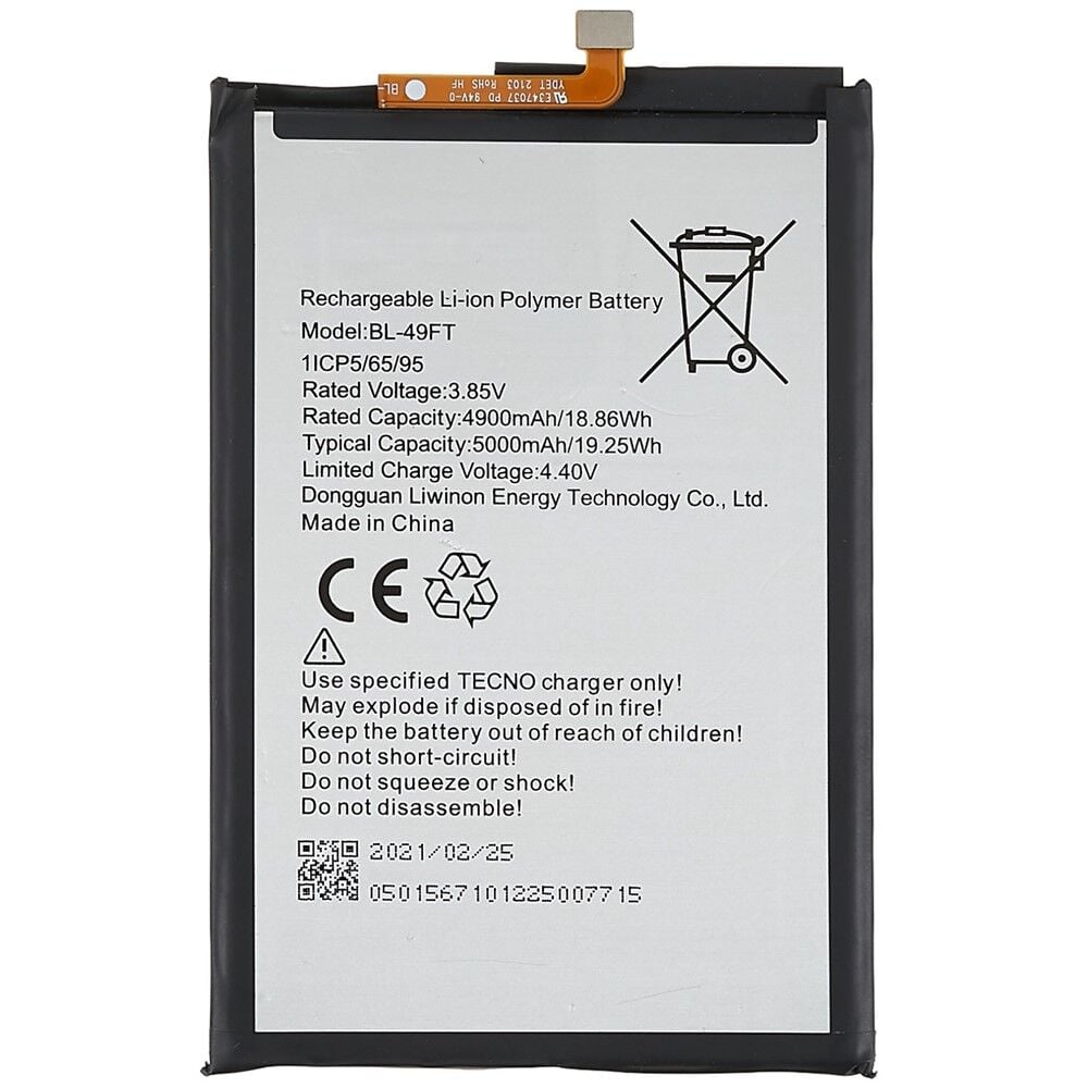 Tecno Spark 5 Air Batarya Pil