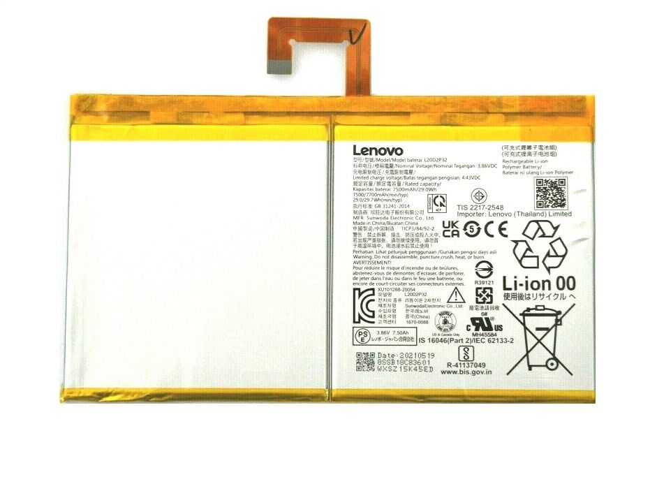 Lenovo Tab M10 Plus 3.Nesil TB125FU TB128FU TB128XU L20D2P32 Batarya Pil
