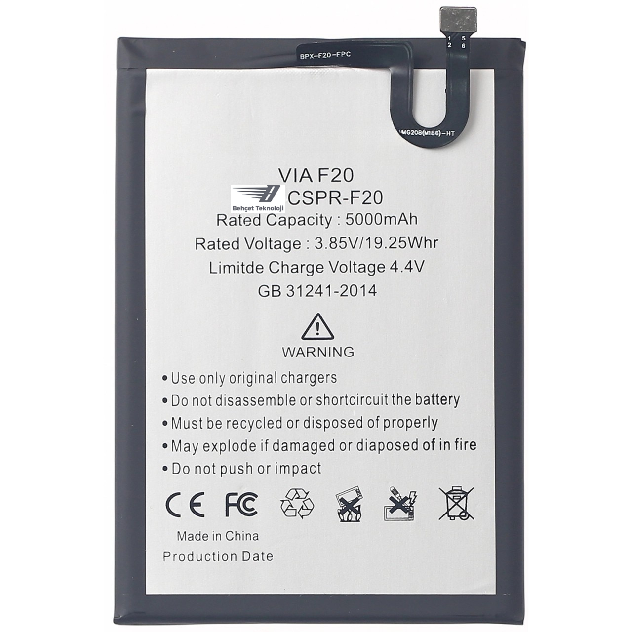 Casper Via F20 Batarya Pil