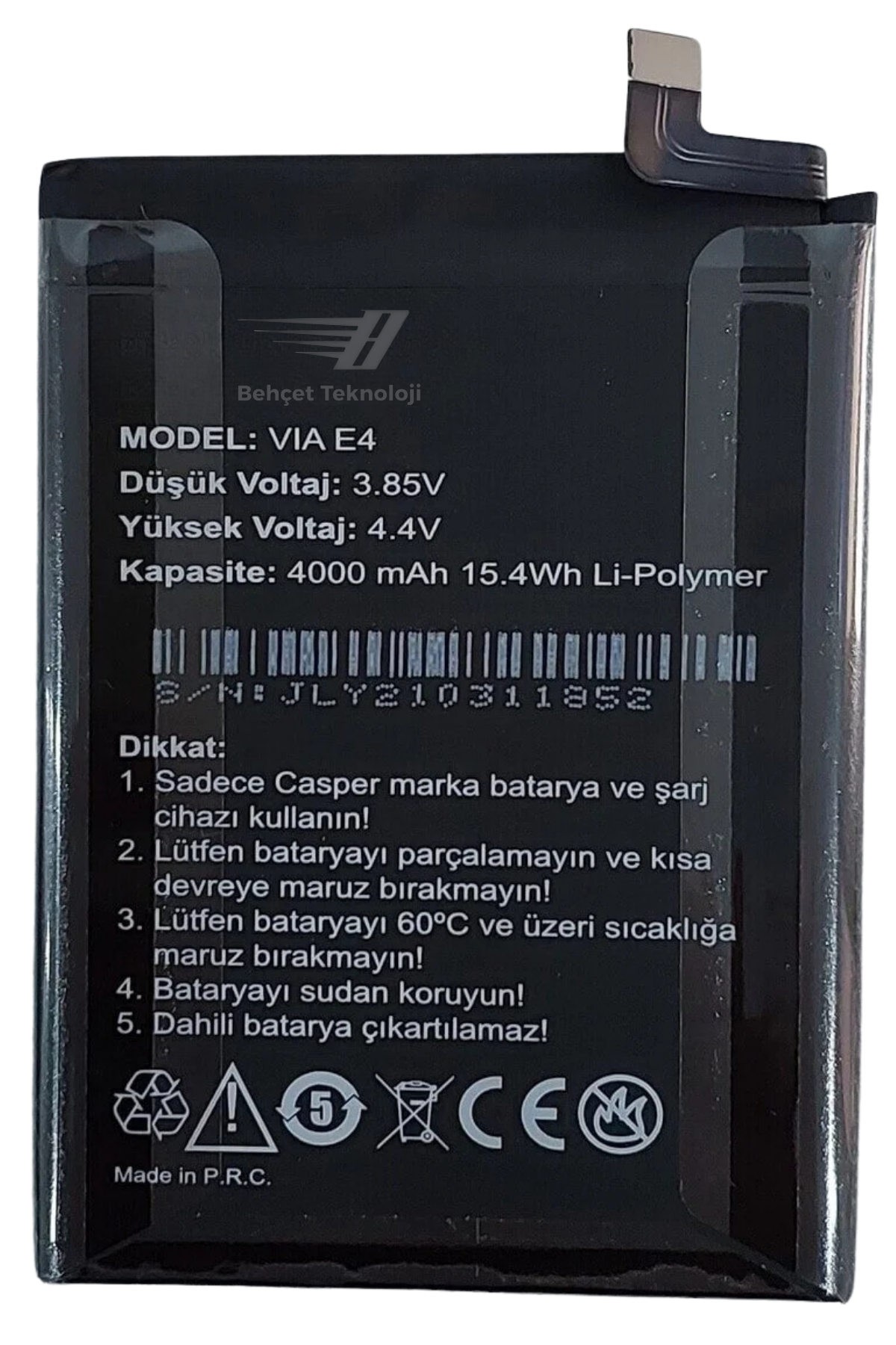 Casper Via E4 Batarya Pil