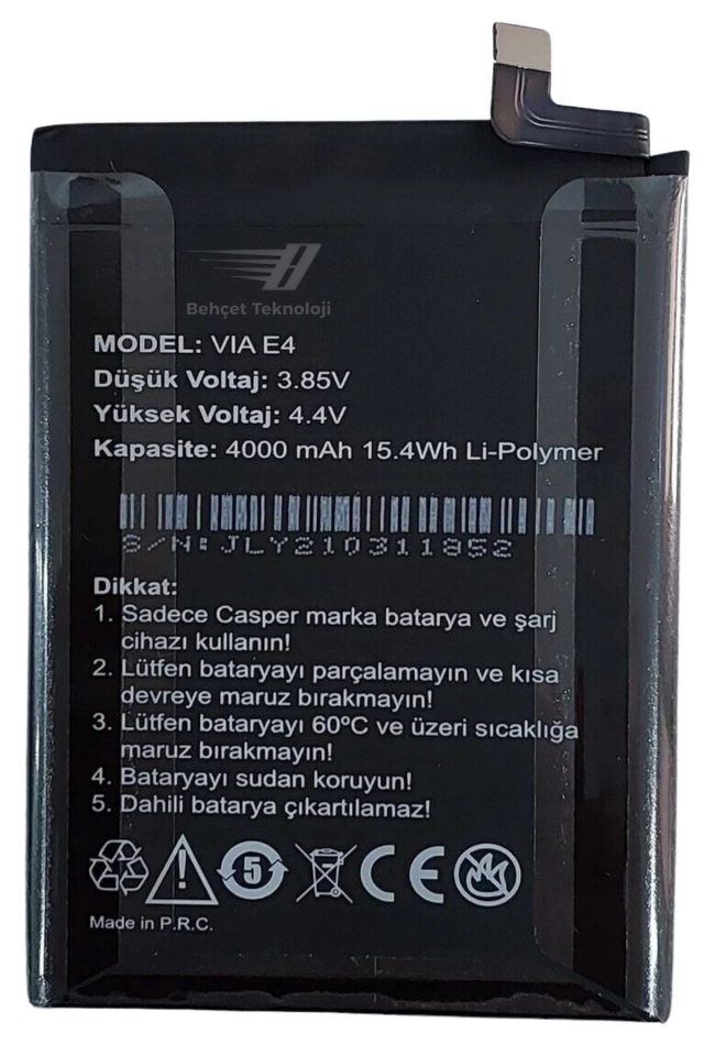 Casper Via E4 Batarya Pil