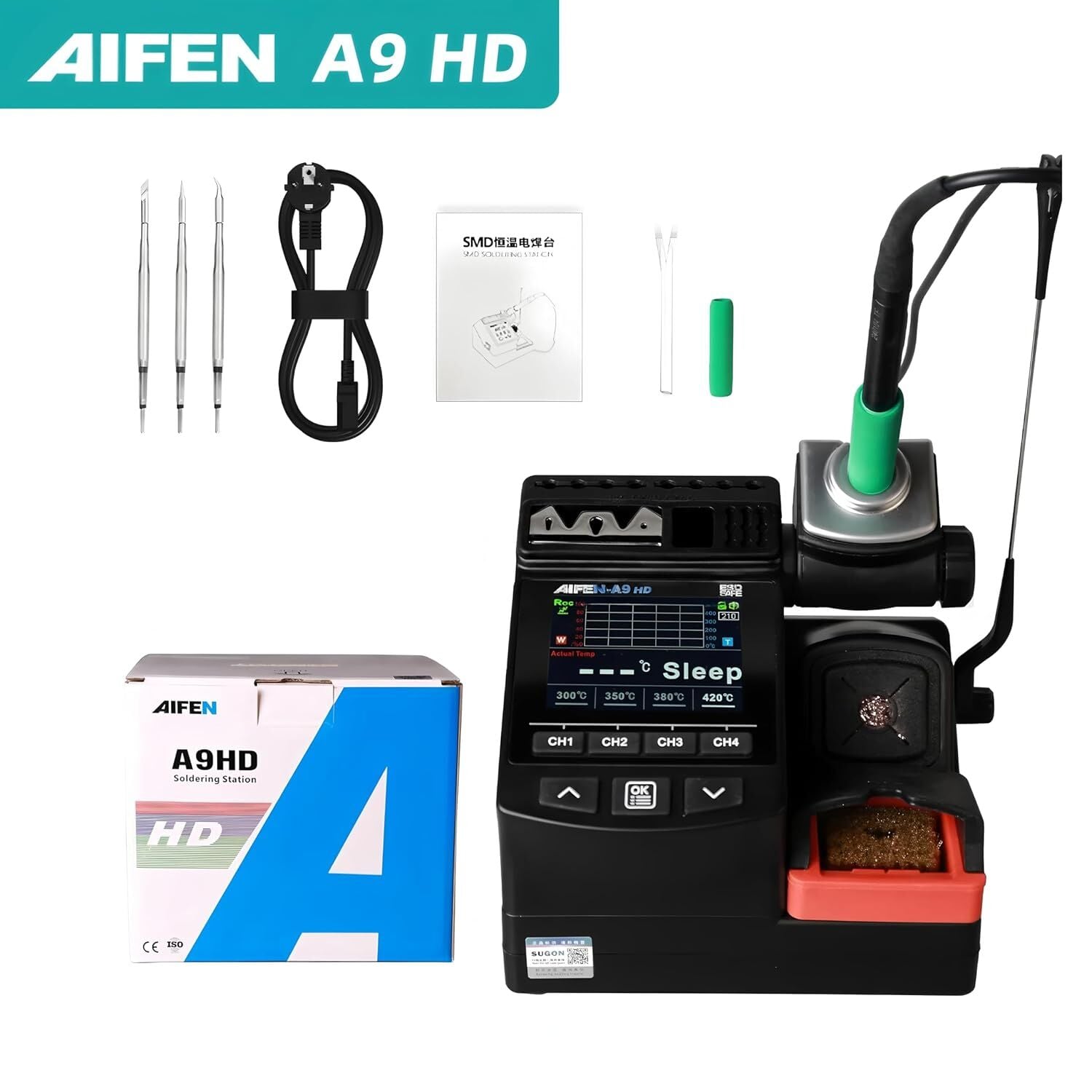 Aifen A9 HD Lehimleme İstasyonu Havya