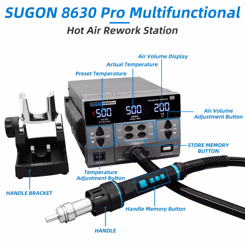 Sugon 8630 Pro Sıcak Hava Rework İstasyonu