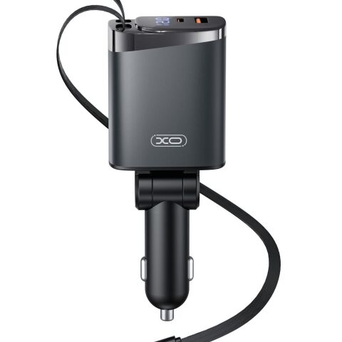 XO-CC71 Dahili Kendinden TYPE-C Kablolu 108W 4'ü 1 Arada Çekilebilir Araç Şarj Cihazı