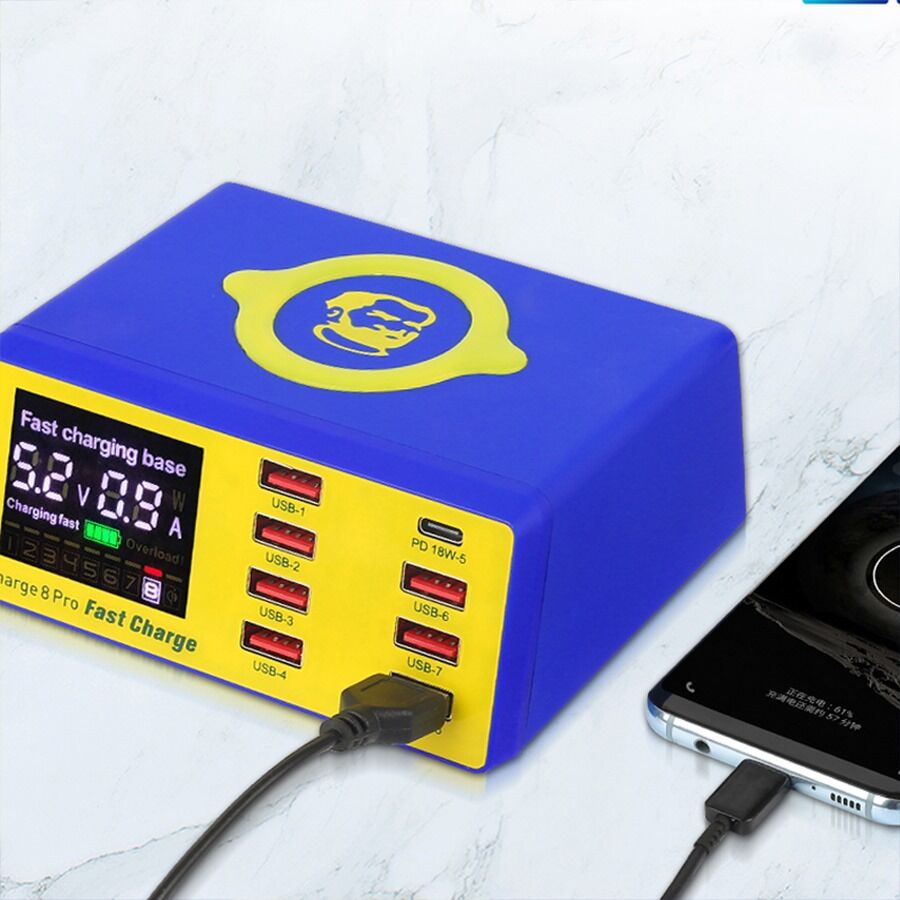 Mechanic İcharge Pro 8 Port 3.0 Hızlı Kablosuz Şarjlı Çoklu Şarj İstasyonu