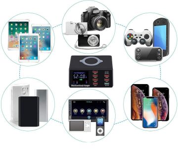 WLX-X9 Type-C 18W 8 Ports USB Fast Wireless Charger