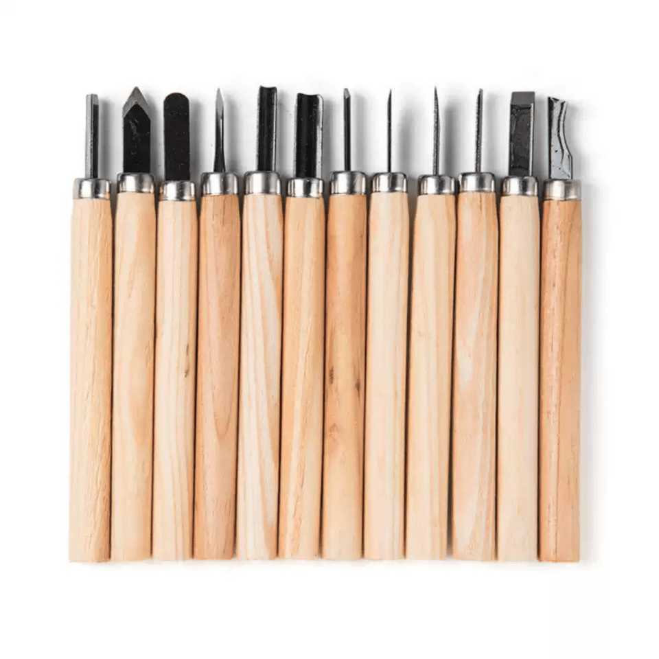 Ahşap Oyma Bıçak Seti 12 Parça