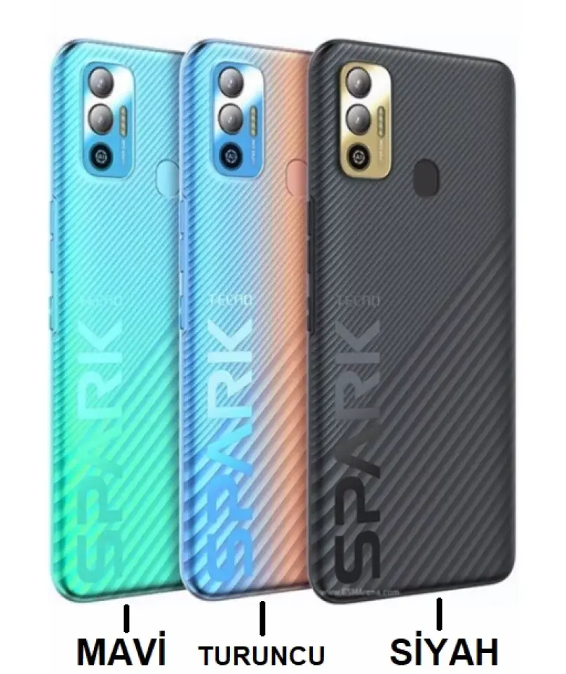 Tecno Spark 7T Arka Kapak Pil Kapağı Mavi