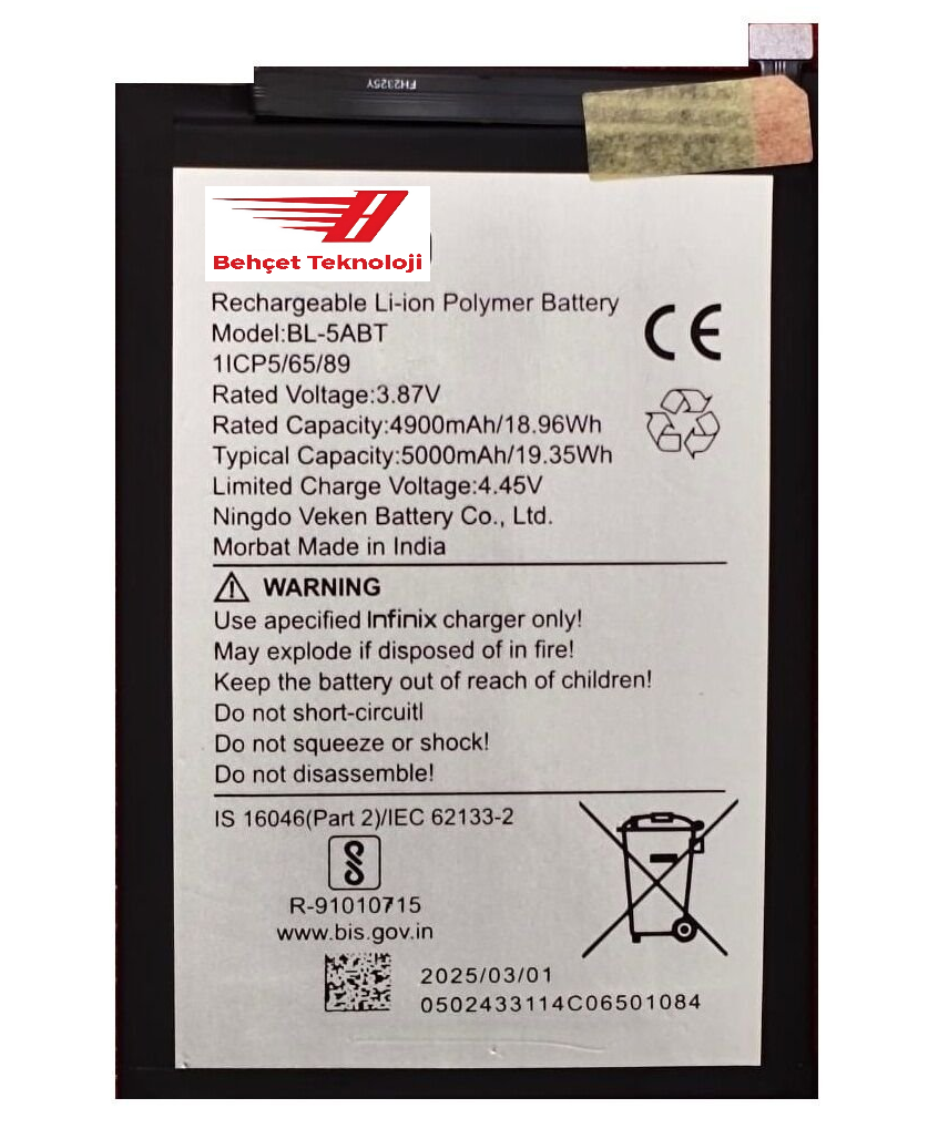 Tecno Spark 30C 4G KL5n Batarya Pil