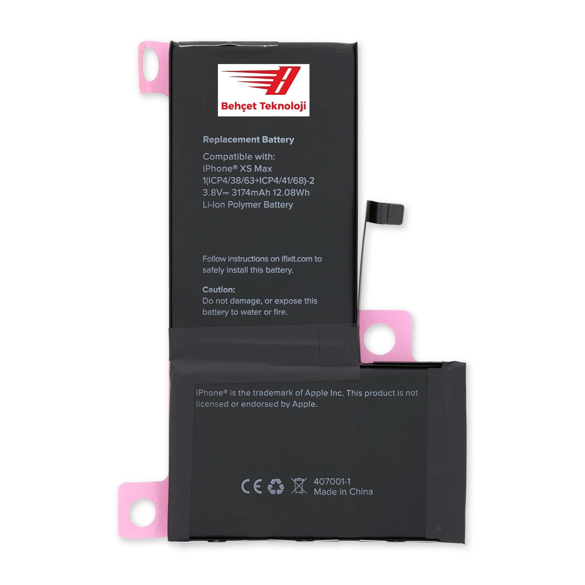 Apple iPhone XS Max Güçlendirilmiş Yüksek Kapasiteli Batarya Pil