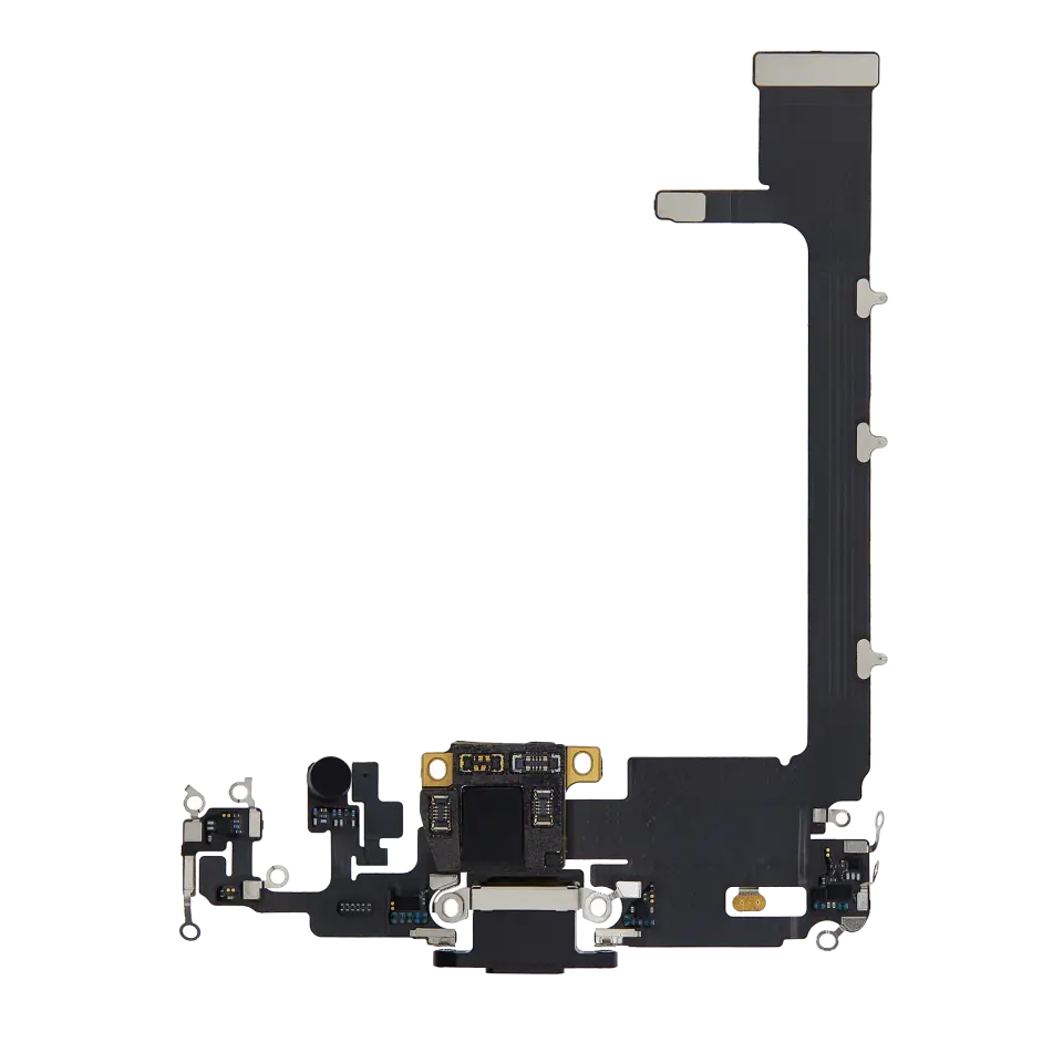 iPhone 11 Pro Max Şarj Soketi Kulaklık Mikrofon Filmi Flex Gri
