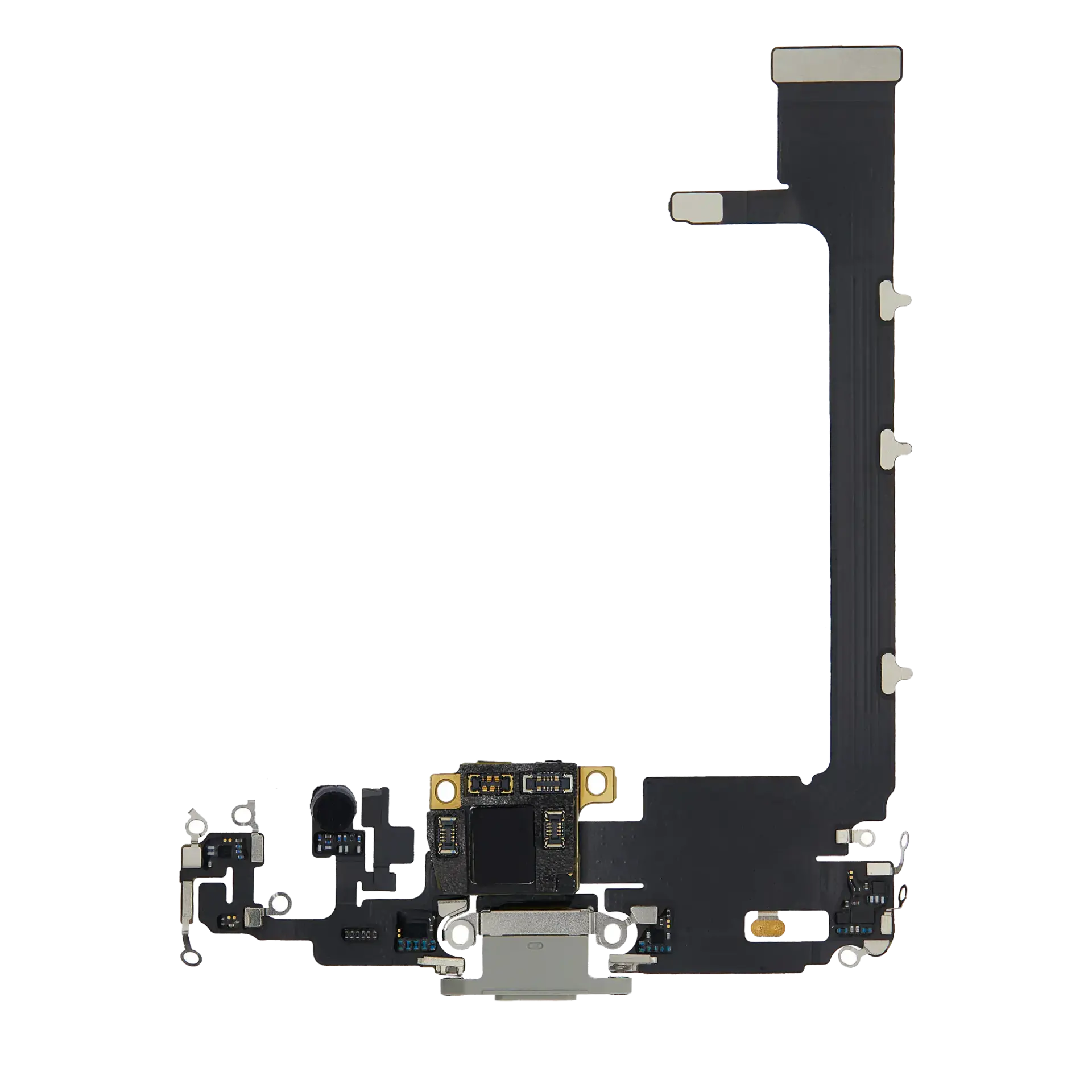 iPhone 11 Pro Max Şarj Soketi Kulaklık Mikrofon Filmi Flex Gümüş